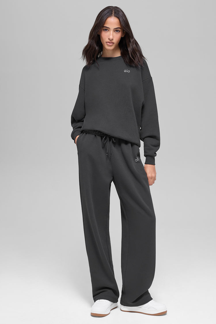 Alo Yoga Accolade Crew Neck Charcoal