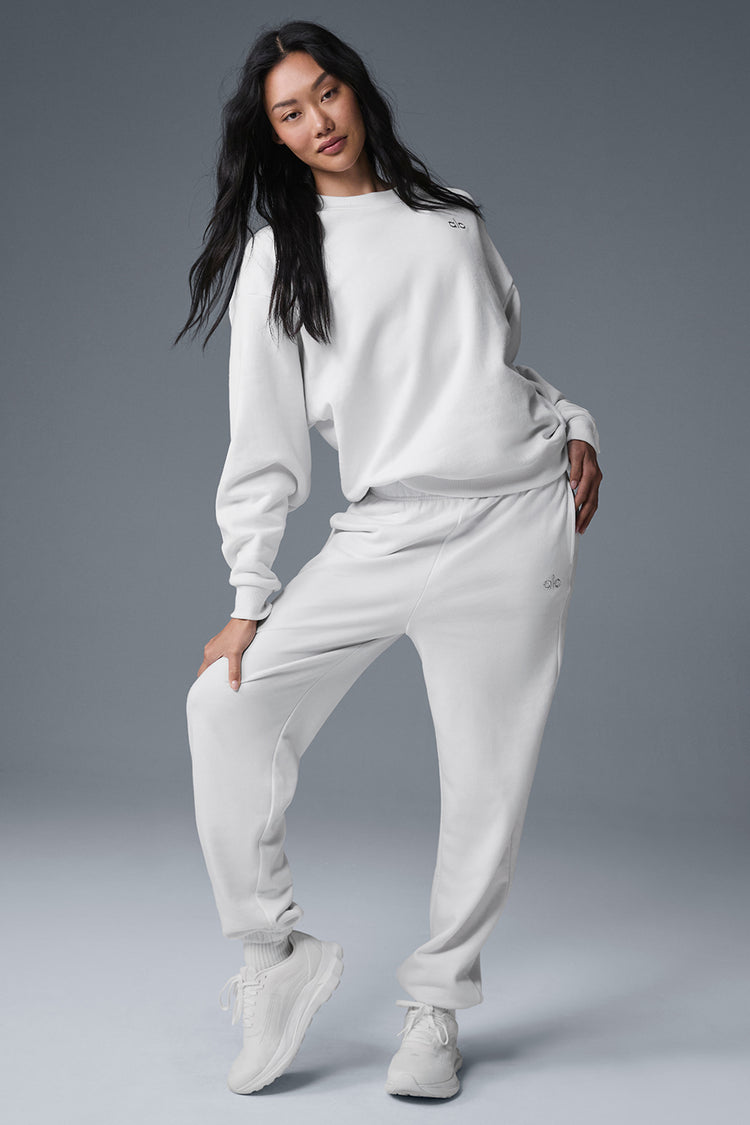 Alo Yoga Accolade Crew Neck White