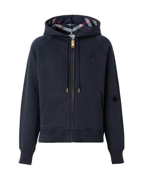 Burberry Letter Graphic Zip Hoodie Marine